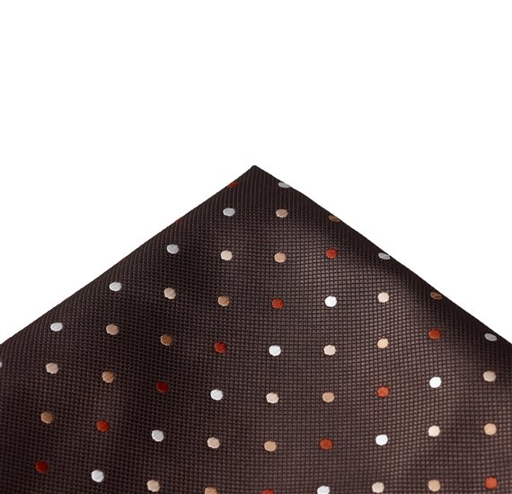 Brown Pocket Square with Dots