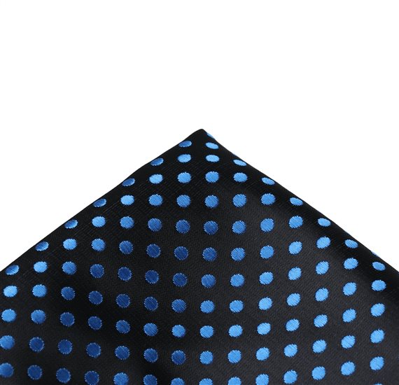Black Pocket Square with Dots