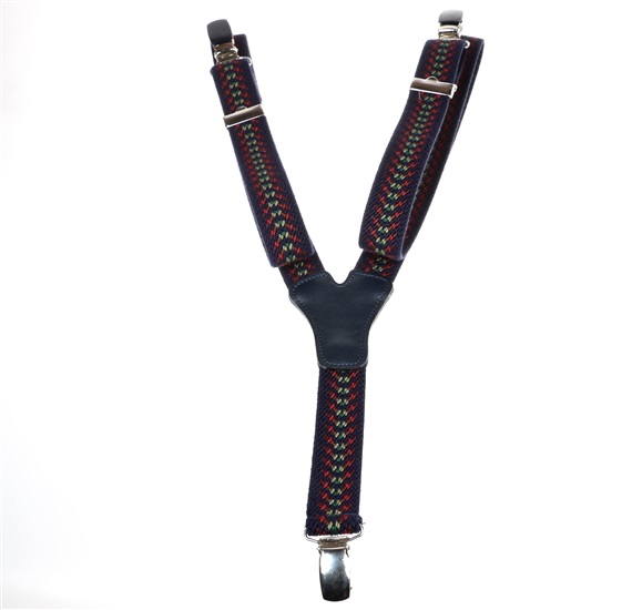 Deep Blue Printed - Boys' Elastic Braces