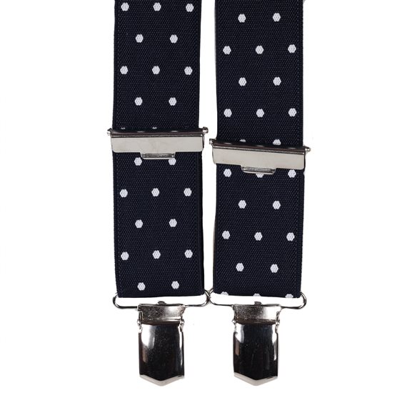 Blue Elastic Braces with White Dots