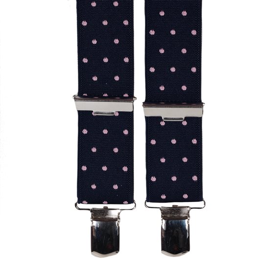 Blue Elastic Braces with Pink Dots