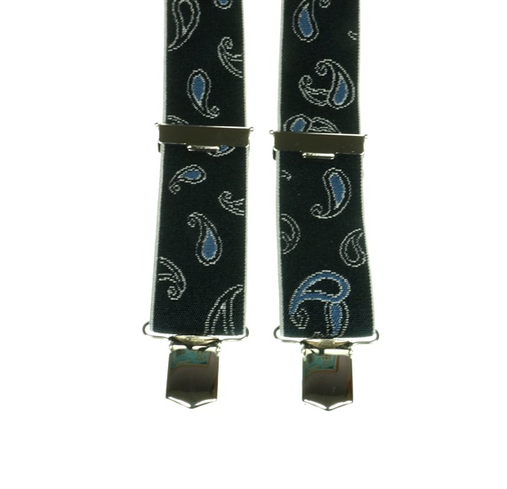 Blue Paisley Elastic Braces