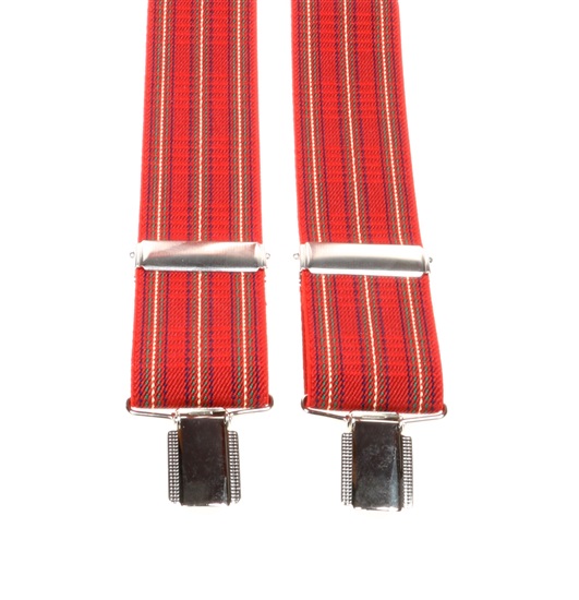 Red Tartan Plaid Elastic Braces