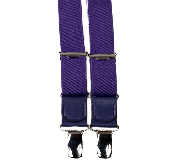 Purple Leather - Boys' Elastic Braces