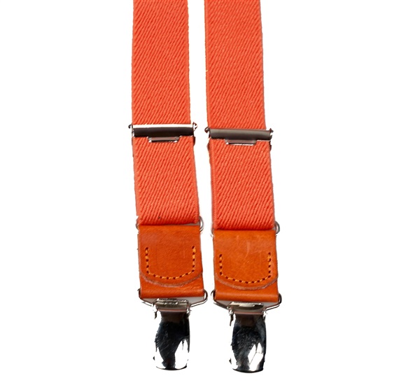 Orange Leather - Boys' Elastic Braces