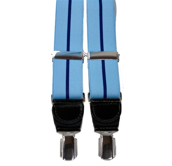 Blue with Dark Blue Stripe Elastic Braces