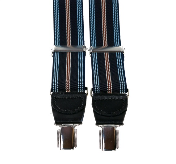 Dark Blue Striped Elastic Braces