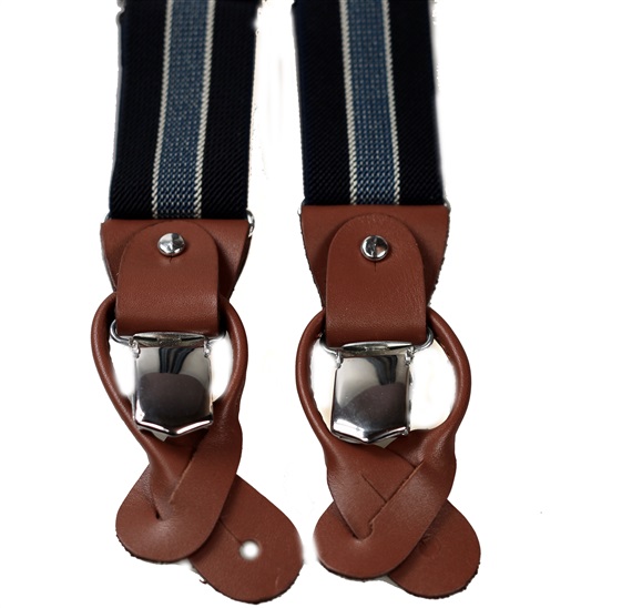Navy Blue Stripes Elastic Braces