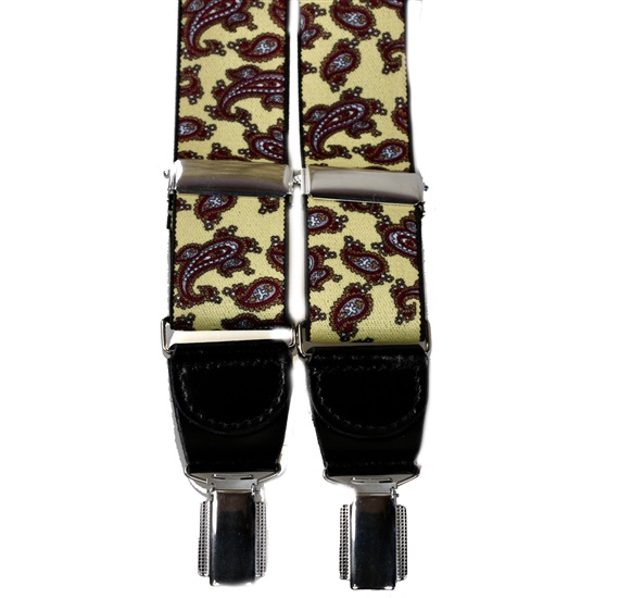 Yellow Paisley Elastic Braces