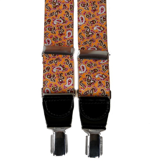 Orange Paisley Elastic Braces