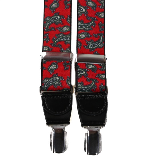 Red Paisley Elastic Braces