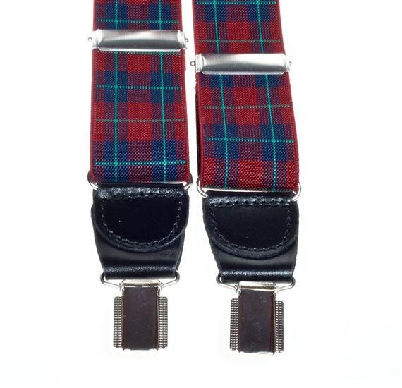 Red and Blue Scottish Tartan Elastic Braces