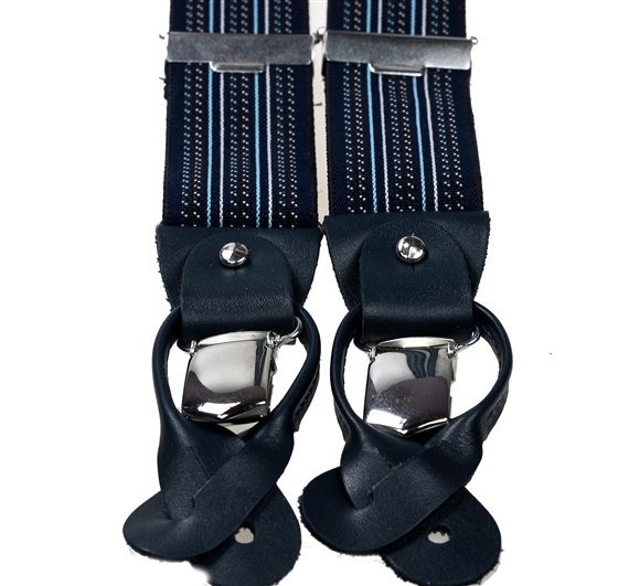 Dark Blue Striped Elastic Braces