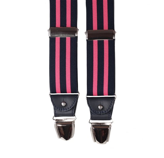 Pink and Blue Striped Elastic Braces