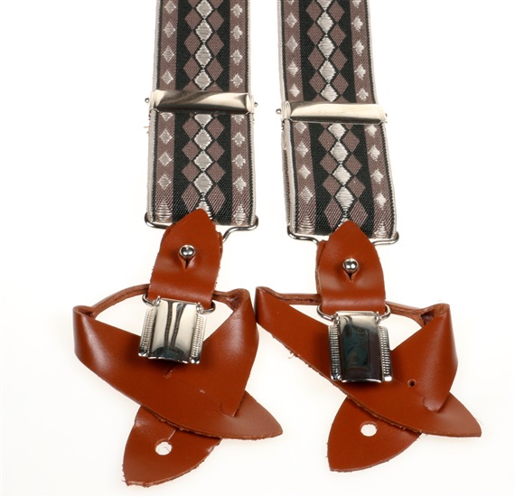 Brown Diamod Argyle Elastic Braces