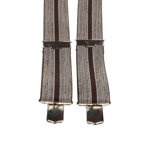 Brown Striped Elastic Braces