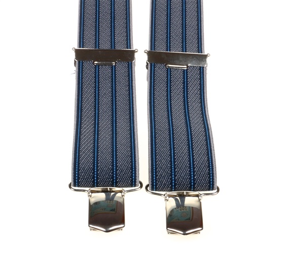 Dark Blue Striped Elastic Braces