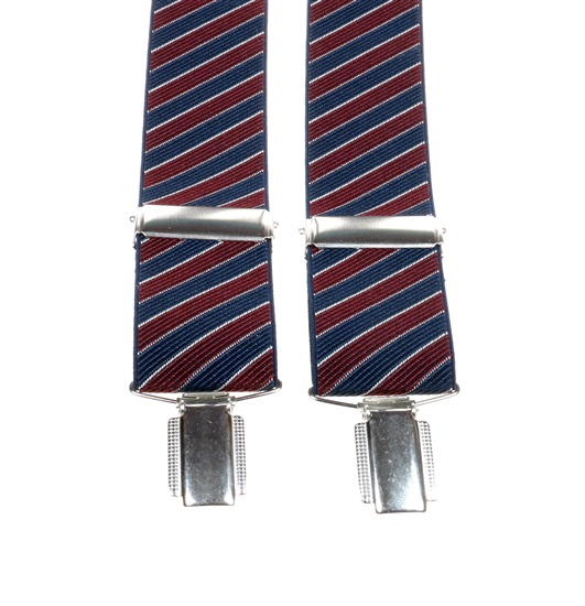Blue and Burgundy Striped Elastic Braces