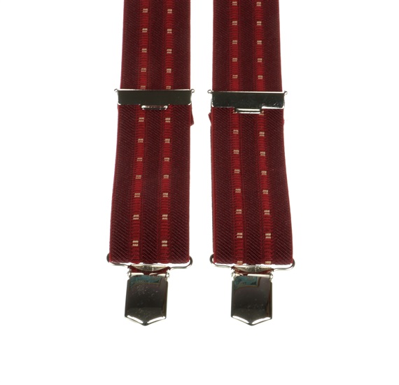 Burgundy Striped Elastic Braces