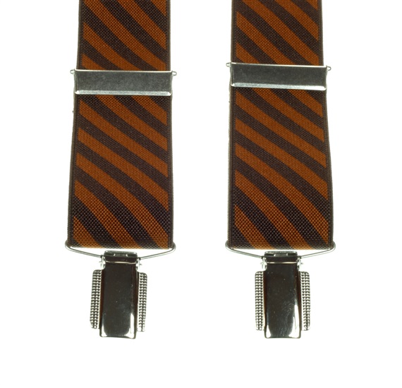 Brown and Caramel Striped Elastic Braces