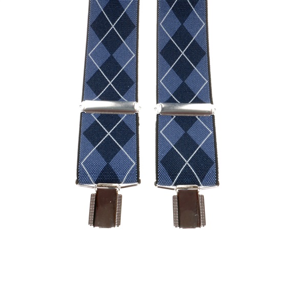 Blue Diamod Argyle Elastic Braces