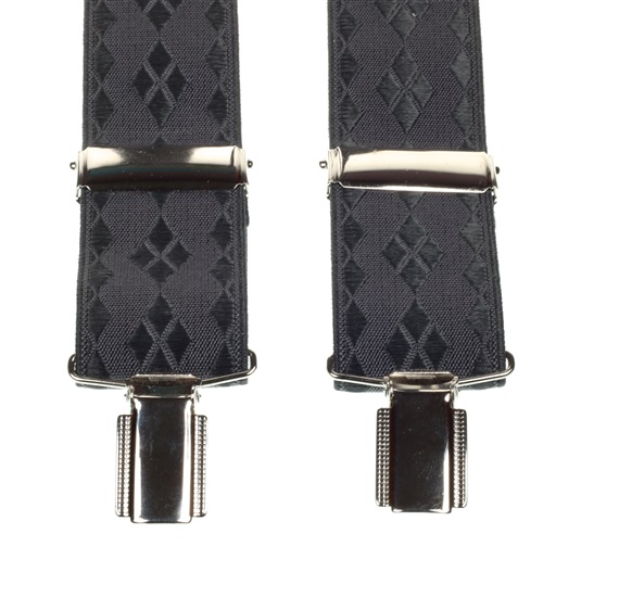 Dark Grey Diamond Argyle Elastic Braces