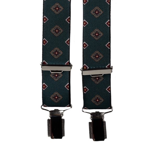 Green Elastic Braces with Florence Design