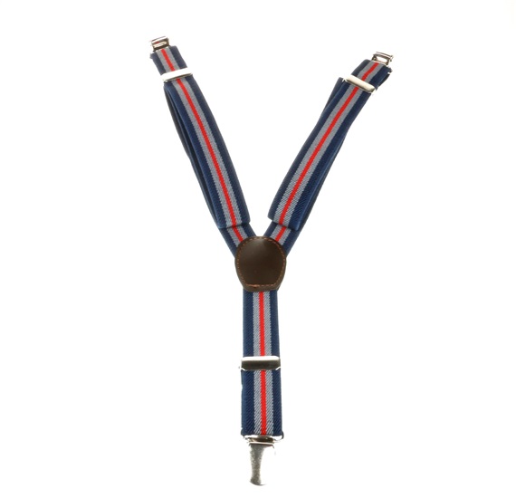 Deep Blue and Red Stripes - Boys' Elastic Braces