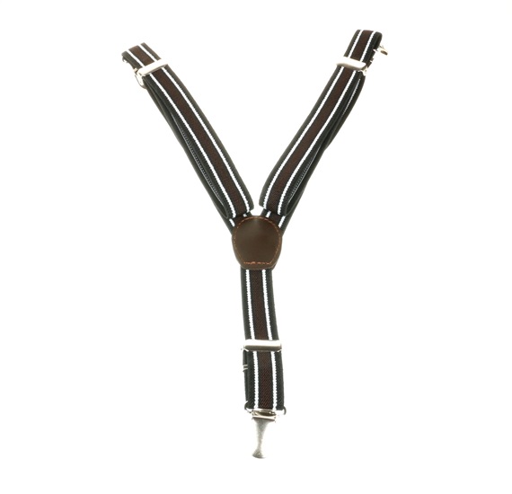Black and Brown Stripes - Boys' Elastic Braces