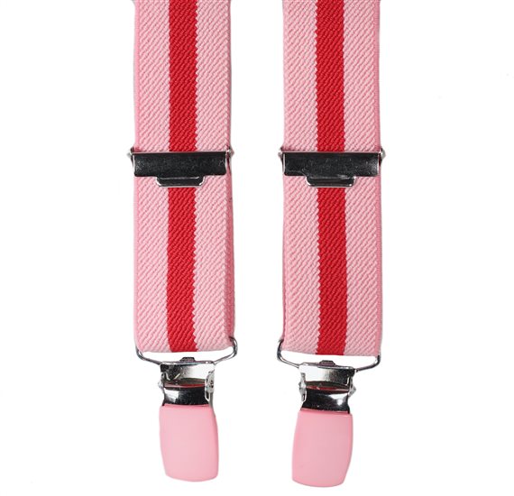 Pink and Red Stripes - Boys' Elastic Braces