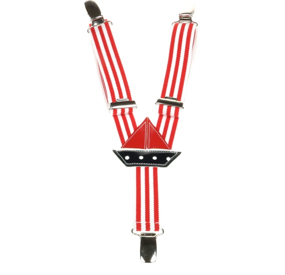 Red and White Stripes - Boys' Elastic Braces