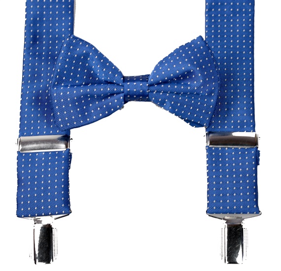 Royal Blue with Dots Braces and Bow Tie