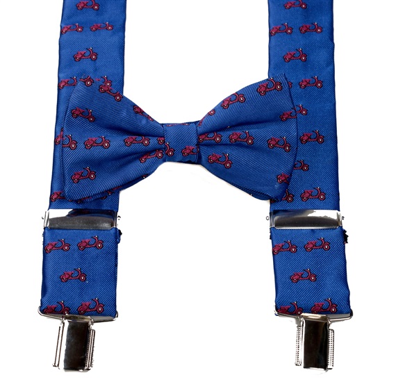 Scooter Royal Blue Braces and Bow Tie