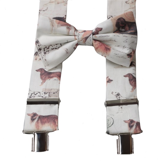 Dogs Braces and Bow Tie