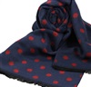 Blue Scarf with Bordeaux Dots