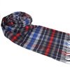 Blue, Grey and Red Checked Scarf