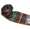 Grey and Green Checked Scarf