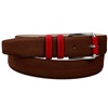 Brown and Red Suede Belt