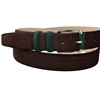 Brown and Green Suede Belt