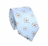 Sky Blue with Flowers Natural Silk Tie