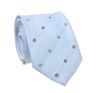 Blue Natural Silk Tie with Grey Dots