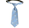 Sky Blue Baby's Tie with White Cats