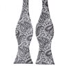Grey Self Bow Tie with Paisley