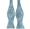 Grey Self Bow Tie with Turquoise Paisley