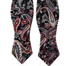 Black Self Bow Tie with Blue and Garnet Paisley