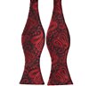 Black Self Bow Tie with Red Paisley