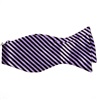 Purple and Black Stripes Self Bow Tie