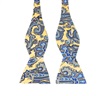 Yellow Mustard Self Bow Tie with Royal Blue Paisley