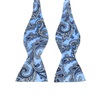 Sky Blue Silk Self Bow Tie with Blue Cashmere