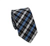 Blue and Black Checked Slim Tie